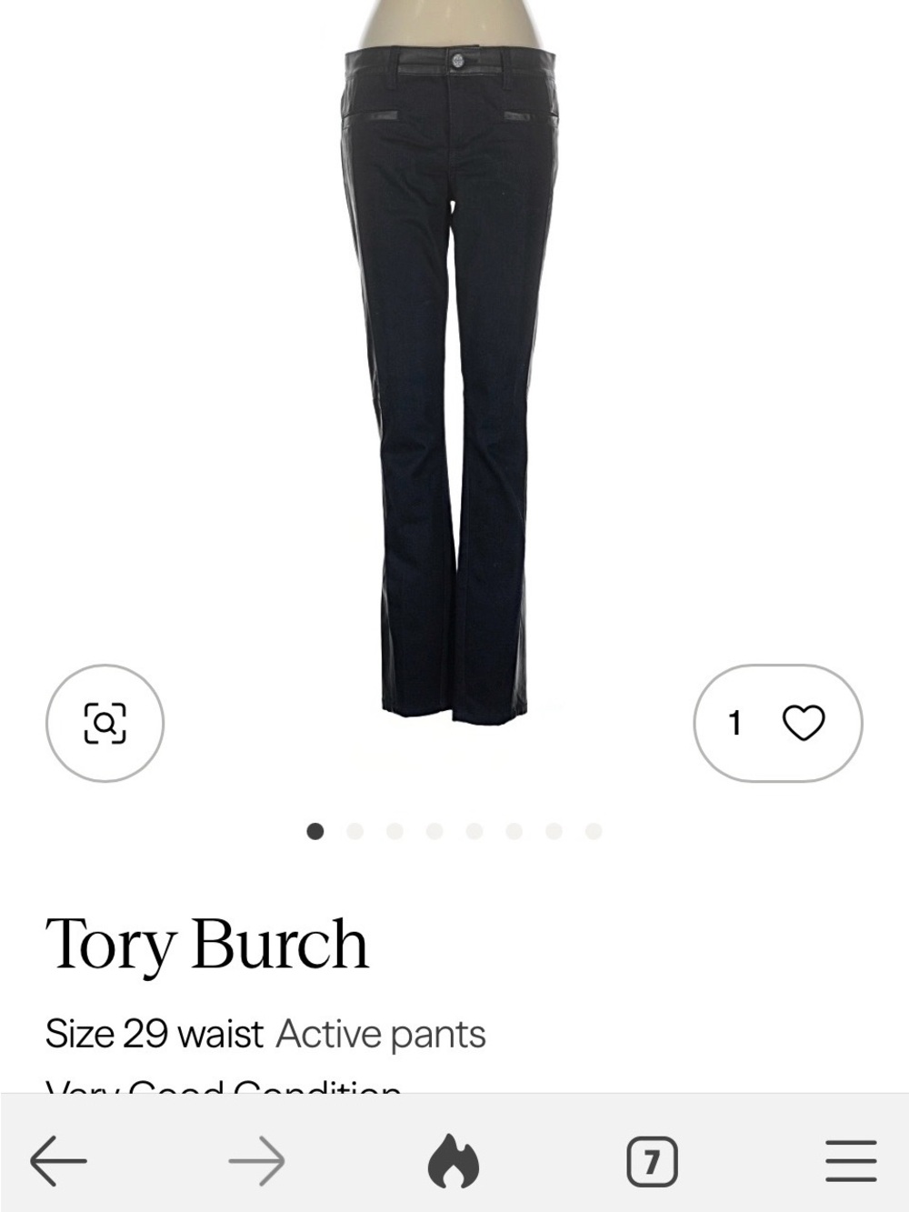 Tory Burch Black Slim Active Pants with Side Panel